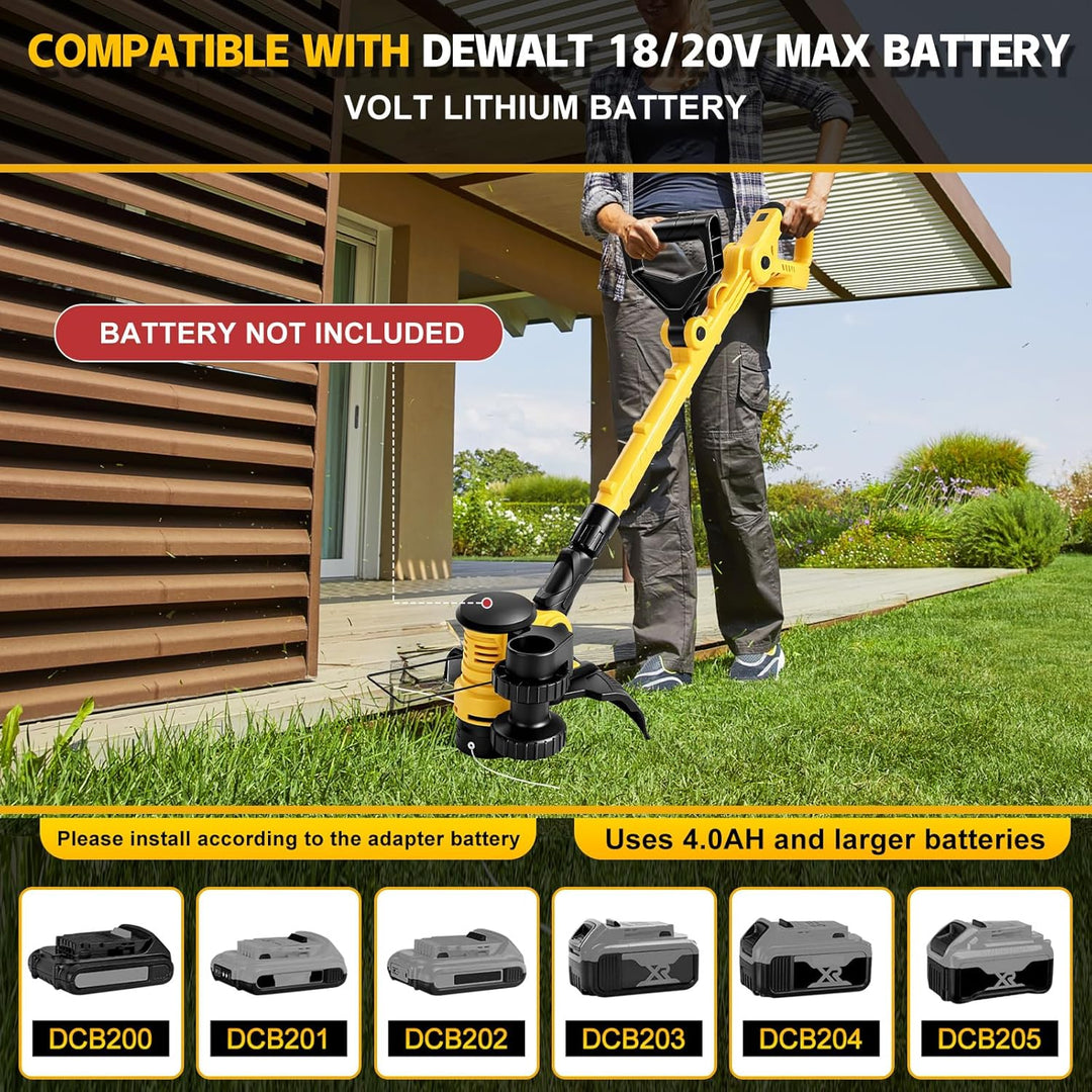 Akku Rasentrimmer Rasenkantenschneider Freischneider für Dewalt 20V 18V (ohne Akkus), mit 6 Ersatzsp