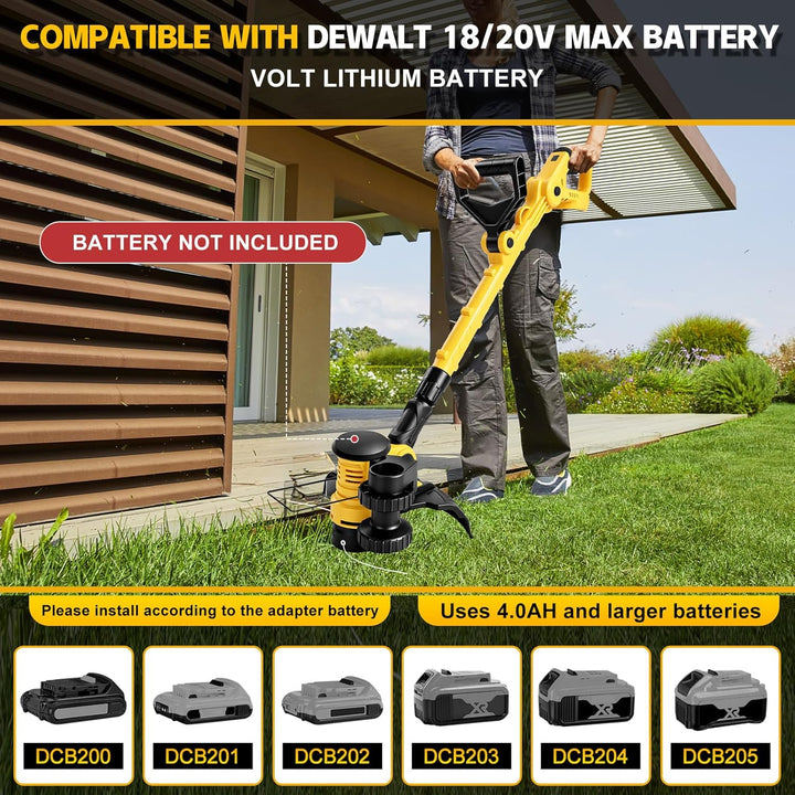 Akku Rasentrimmer Rasenkantenschneider Freischneider für Dewalt 20V 18V (ohne Akkus), mit 6 Ersatzsp