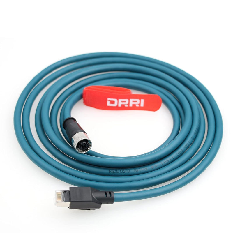 DRRI M12 Cat7A Ethernet Kabel 8-polig X-kodierte Buchse auf RJ-45 Stecker für Cognex Kamera Industri