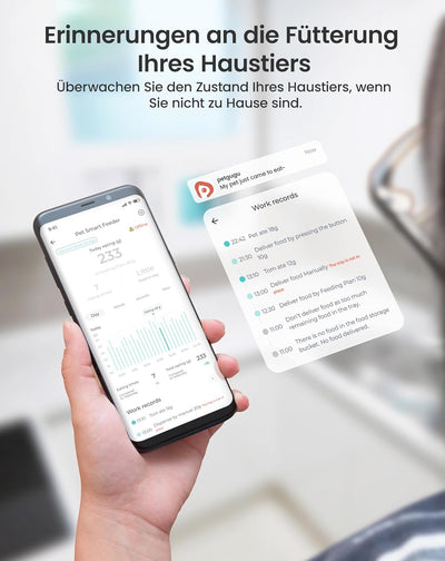 PETGUGU Automatischer Futterautomat Katze, Katzenfutter Automat mit Timer, APP-Steuerung, Abnehmbare