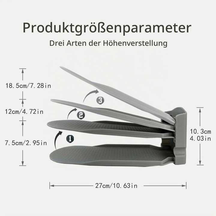 10 Stück Schuhschlitzversteller, doppellagig, verstellbar, Schuhregal, platzsparend, im Kleiderschra