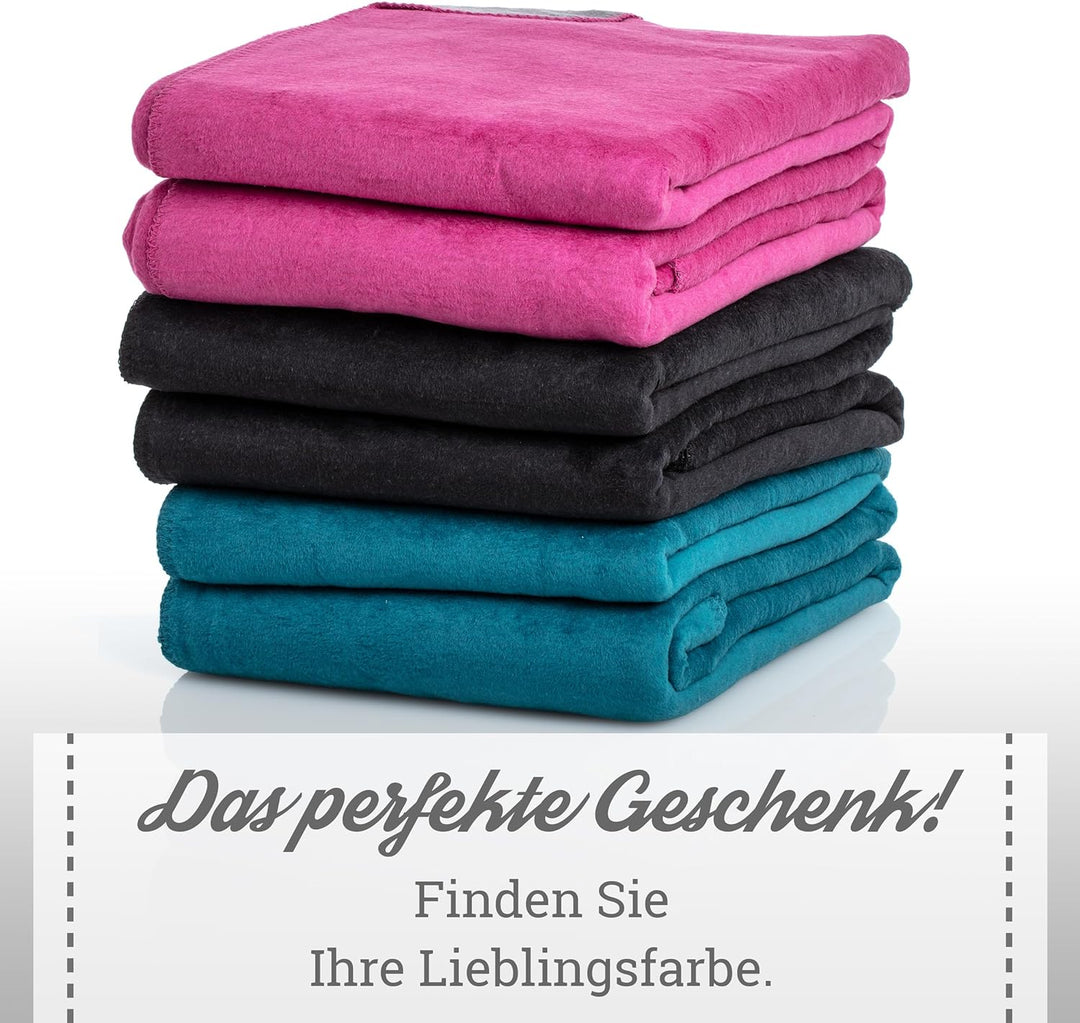 Moon Doubleface Kuscheldecke, Wohndecke aus Baumwollmischung - ca. 150x200 cm mit geketteltem Rand (