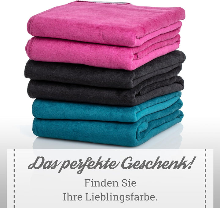 Moon Doubleface Kuscheldecke, Wohndecke aus Baumwollmischung - ca. 150x200 cm mit geketteltem Rand (