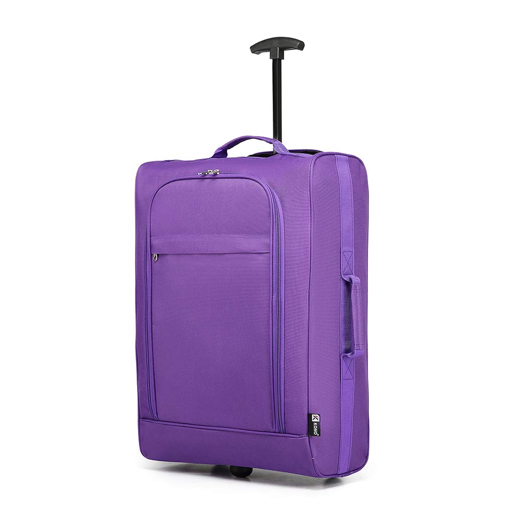 Kono Handgepäck Softcase Leicht Kleiner Rollkoffer Trolley Stoffkoffer Polyester (Violett) Violett K