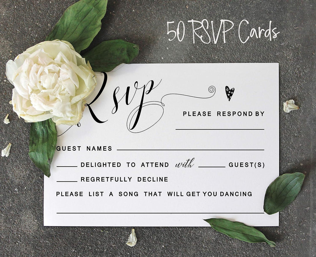 50 Leere RSVP-Karten Mit Weissen Umschlägen Weiss 4 "X6 Antwortkarten-RSVP-Antwortkarte Für Hochzeit