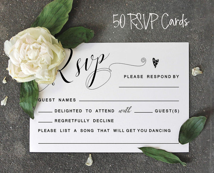 50 Leere RSVP-Karten Mit Weissen Umschlägen Weiss 4 "X6 Antwortkarten-RSVP-Antwortkarte Für Hochzeit