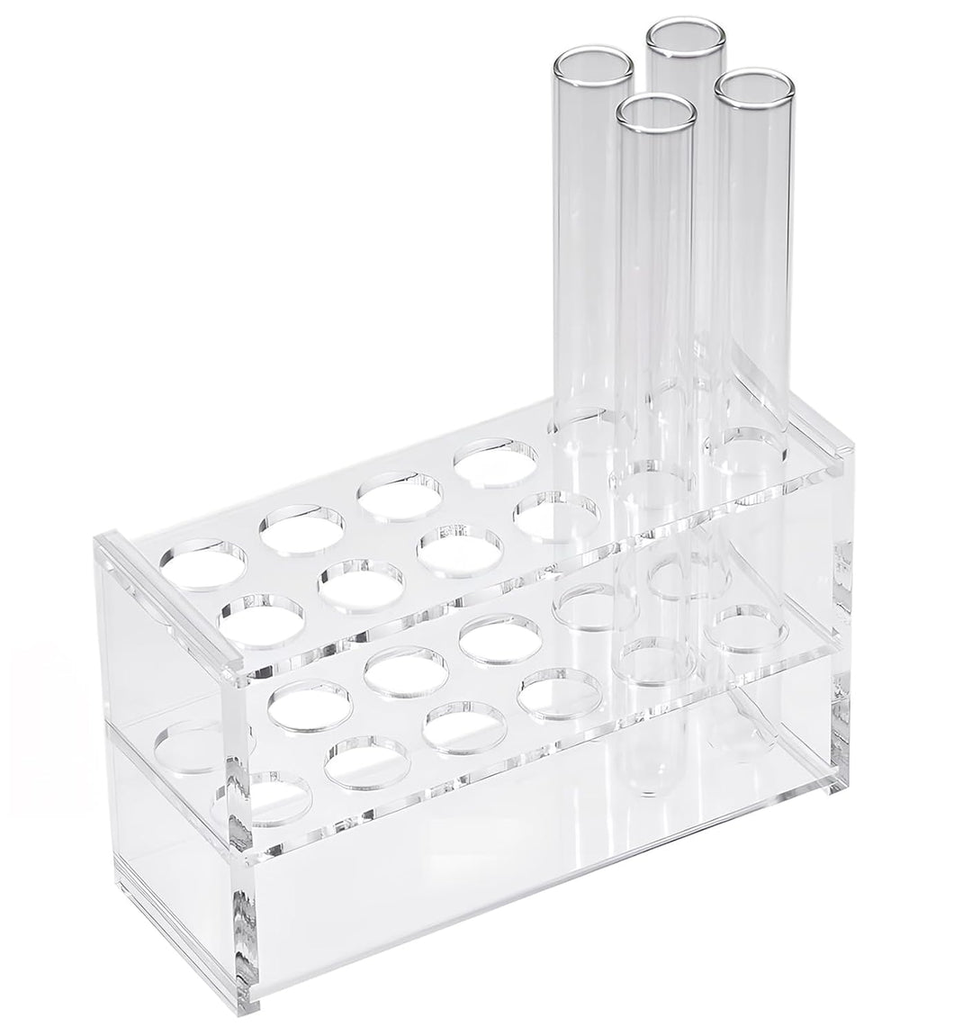 Preamer Reagenzglas-Gestell für 10 ml Reagenzgläser, Acryl, transparent, 12 Stück 10 Ml (12 Steckdos