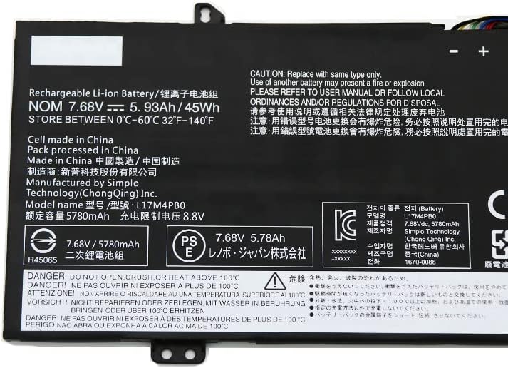 7XINbox L17C4PB0 L17M4PB0 7.68V 45Wh 5928mAh Ersatz Laptop Akku für Lenovo Flex 6-14ARR Flex 6-14IKB