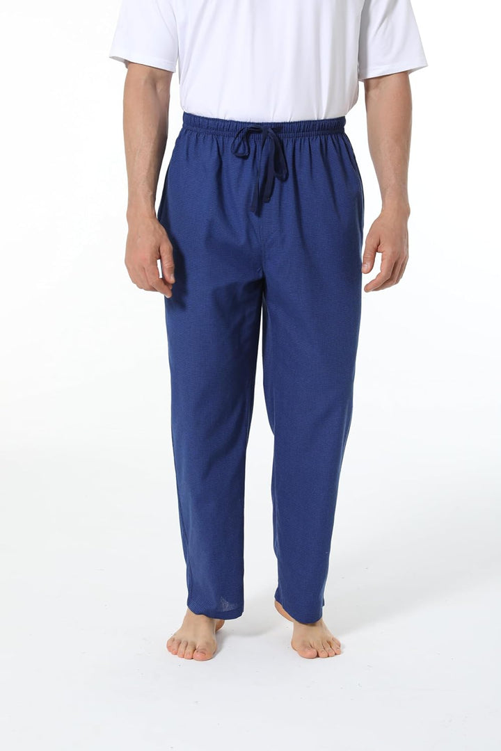 Jveyvth Herren 100% Baumwolle Pyjamahose, Gewebte kariert Schlafhose Loungewear Pyjama Hose mit Tasc