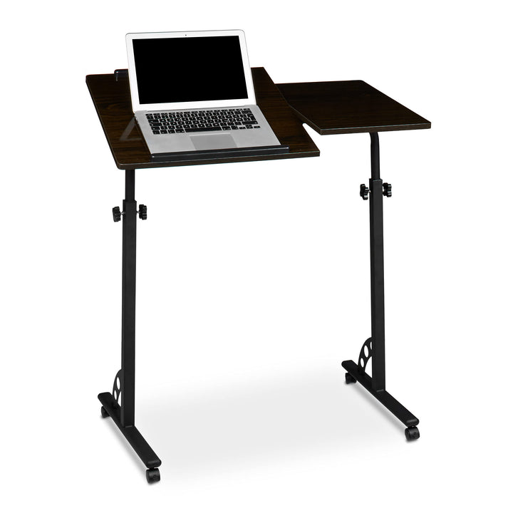 Relaxdays Laptoptisch gross höhenverstellbar H x B x T: 110 x 80 x 50 cm Mobiles Rednerpult mit Roll