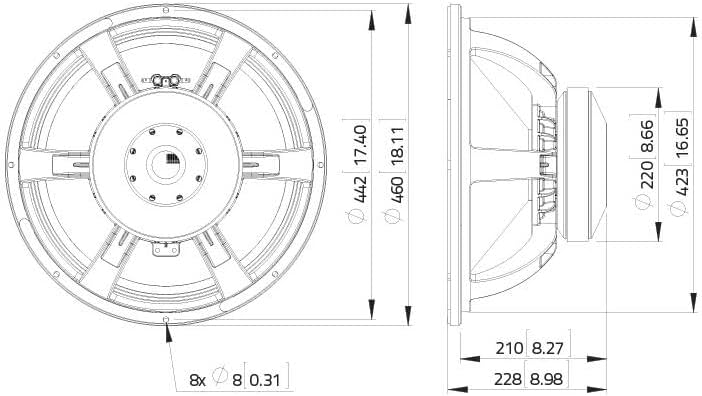 Lavoce 12602542 Subwoofer 18 Zoll Ferrite, Aluminiumkorb