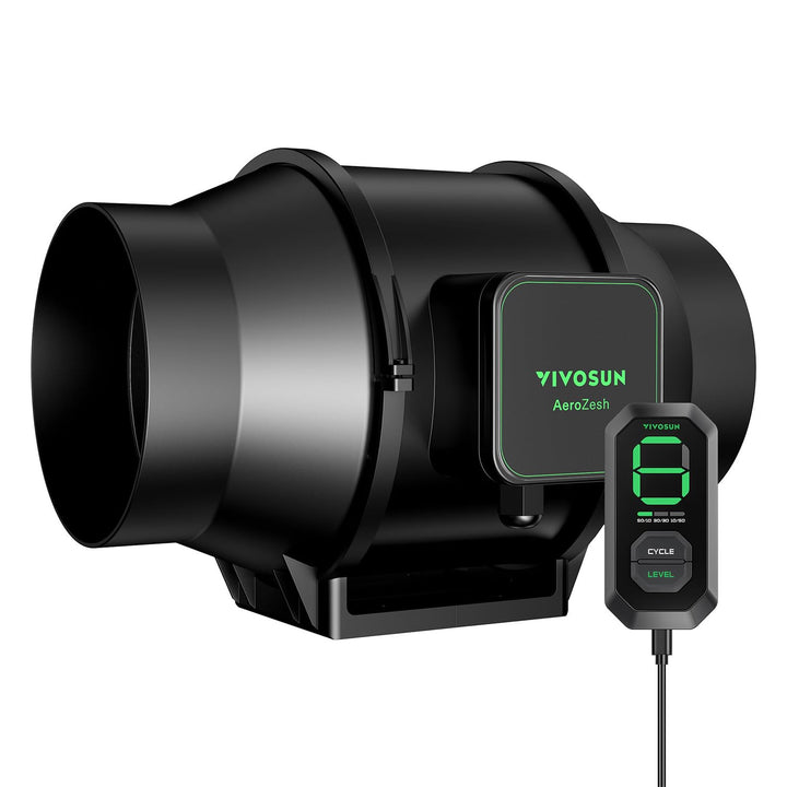VIVOSUN AeroZesh S6 Rohrventilator 150 mm, 688 m³/h Abluftventilator mit E12-Geschwindigkeitsregler,