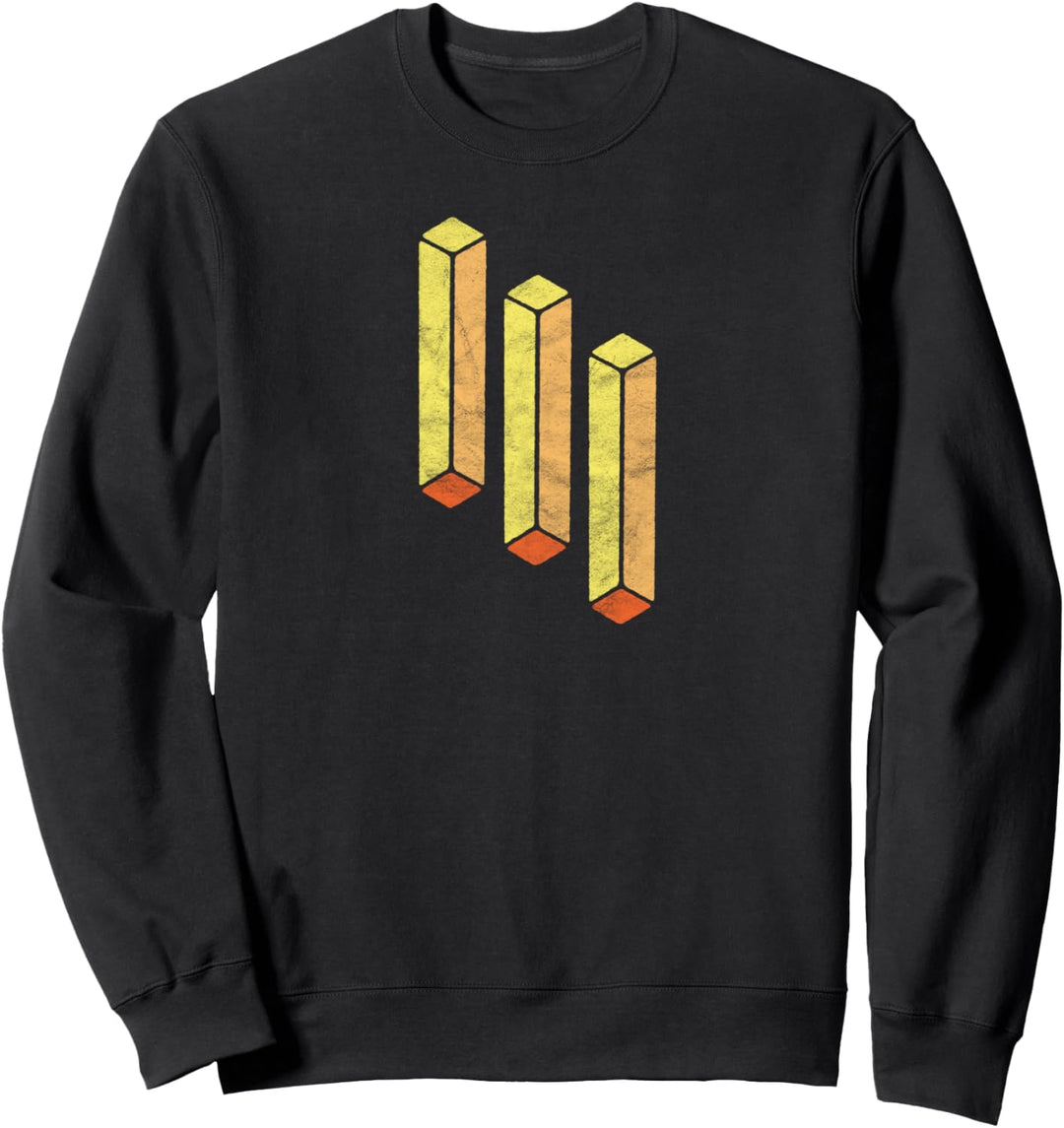Impossible Geometry Minimalist Distressed Three Rectangle Sweatshirt