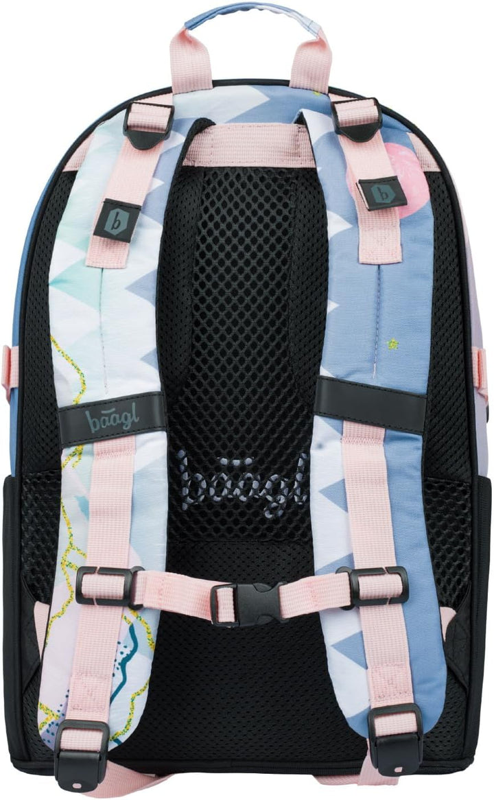 Baagl Schulrucksack Set Mädchen 5-Teilig, Schultasche ab 3. Klasse, Grundschule Ranzen mit Brustgurt