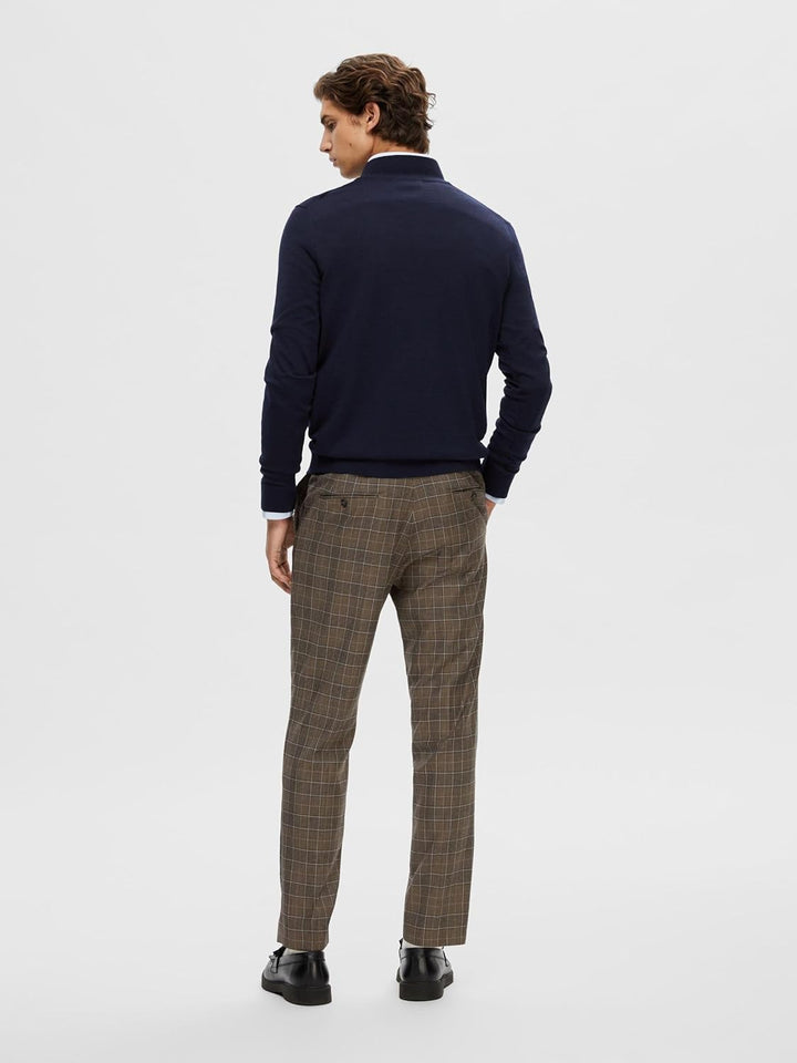 SELETED HOMME Herren Slhtown Merino Coolmax Knit Mock B Noos Pullover L Navy Blazer/Detail:melange,