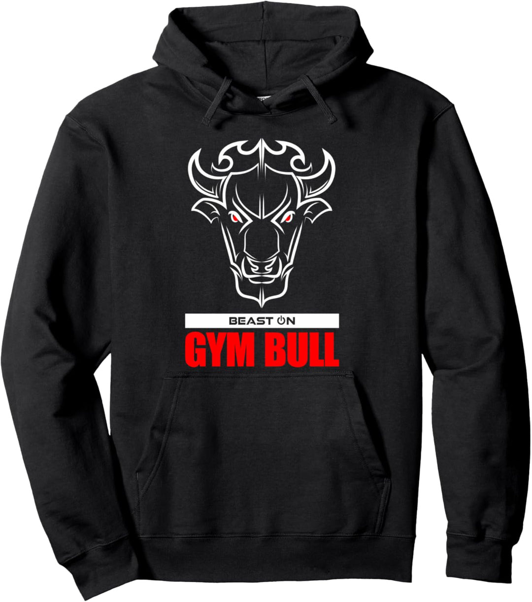 Gym Bulle Kopf Rot Gym Workout Fitness Training Sport Gains Pullover Hoodie