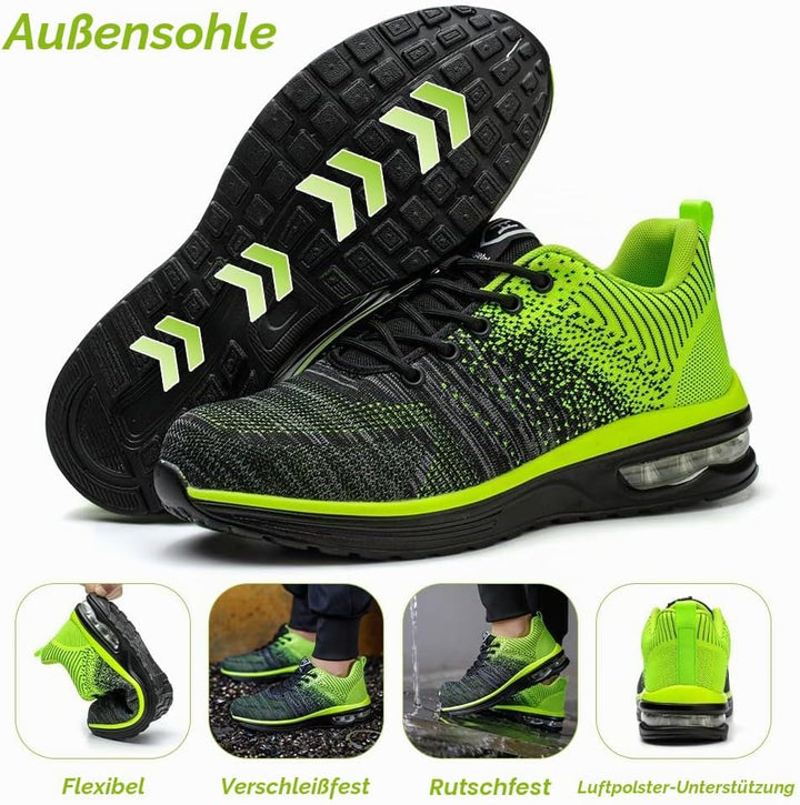 Bawalon Arbeitsschuhe Leicht Herren Sicherheitsschuhe Damen rutschfest Sportlich Stahlkappenschuhe A