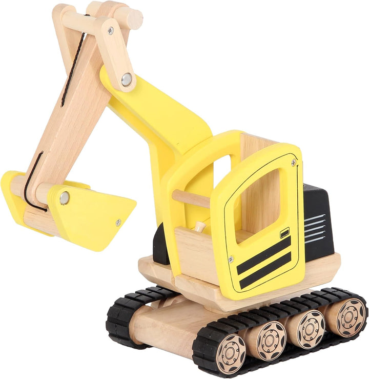 Bartl 112363 Pintoy Bagger aus Massivholz | Qualitatives Spielzeug für Kinder ab 3 Jahren, Bagger