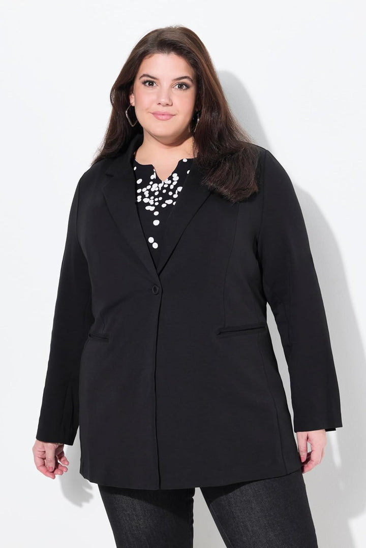 Ulla Popken Damen Jersey Blazer, 42-44 Grosse Grössen