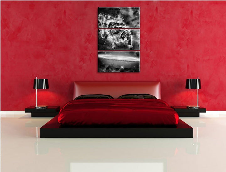 Pixxprint Galaxie mit Sternennebel als Leinwandbild/Grösse: 3 Teilig (120x80) cm/Wandbild/Kunstdruck