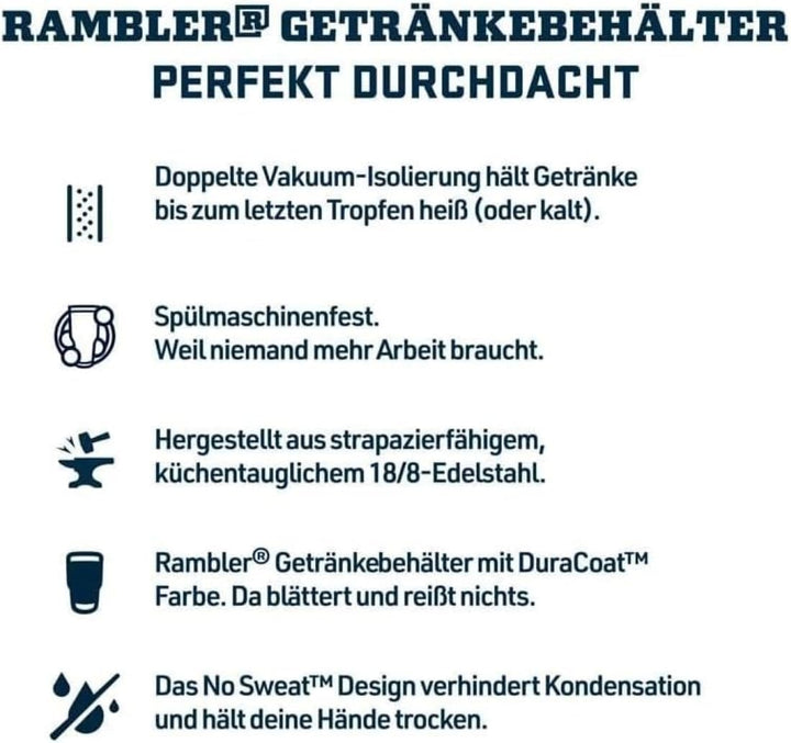 YETI Rambler Thermobecher 10 oz (295 ml) King Crab – Kaffeebecher To Go, Thermotasse mit abnehmbarem