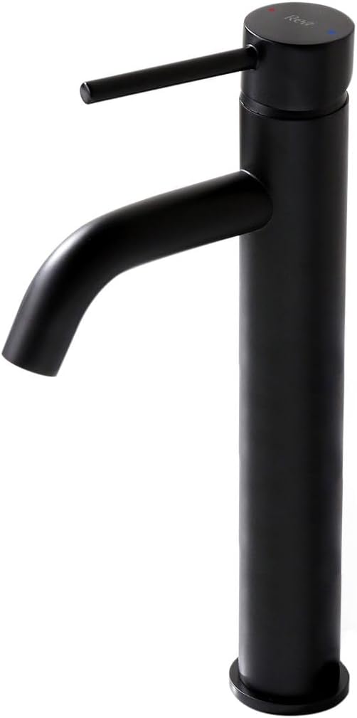Rea Waschtischarmatur LUNGO BLACK HIGH Wasserhahn Bad Badarmatur aus Messing Armatur für Waschbecken