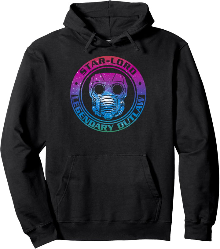 Marvel Star-Lord Legendary Outlaw Gradient Circle Text Pullover Hoodie