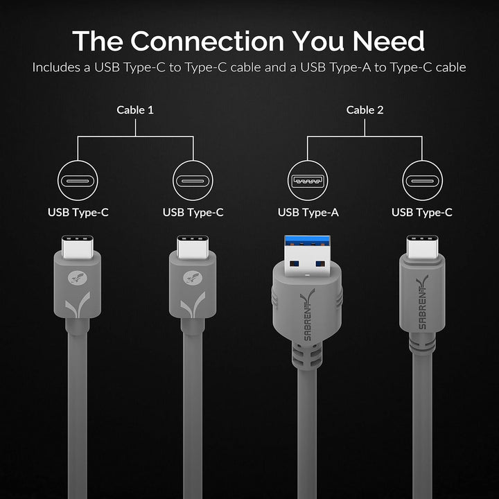Sabrent Portable SSD 1TB, Festplatte extern NVMe, USB 3.2 Gen 2, 1000 MB/s Lesen, 1000 MB/s Schreibe
