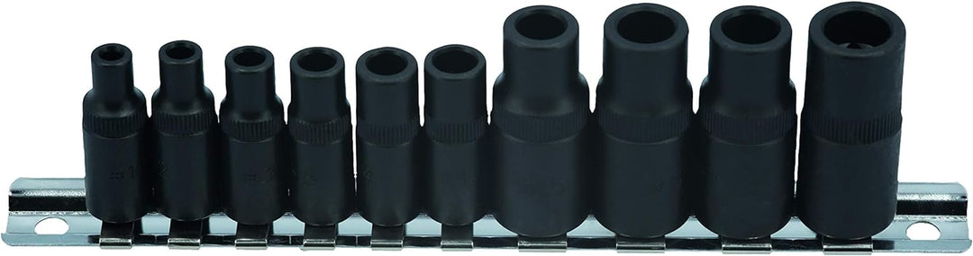 Laser 7901 Wasserhahn-Steckschlüssel-Set, 3/8 Zoll D, 1/4 Zoll D, 10-teilig