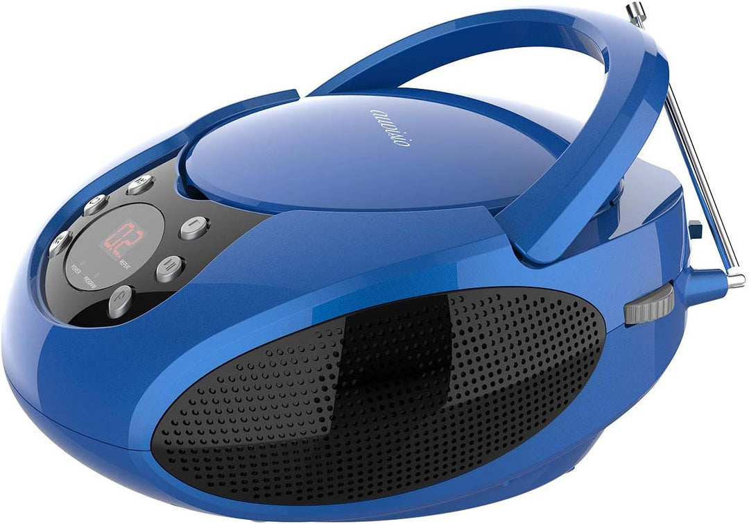 auvisio Kinder Cd Player: Tragbarer Stereo-CD-Player mit Radio, Audio-Eingang & LED-Display (Kofferr