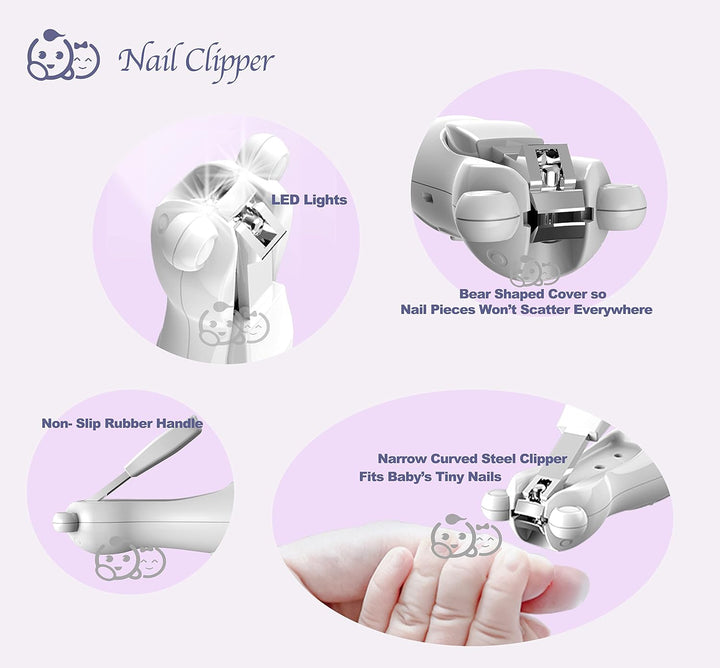 Wiederaufladbarer Baby-Nagelknipser 20 in 1, sicherer elektrischer Nagelschneider, Baby-Nagelset, zu