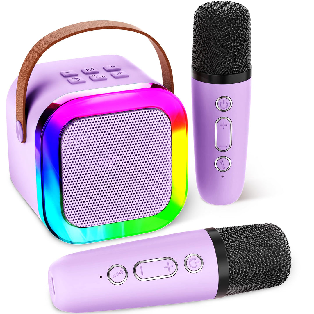 Karaoke-Maschine für Kinder Erwachsene, tragbare Kinder Karaoke-Lautsprecher mit drahtlosem Mikrofon