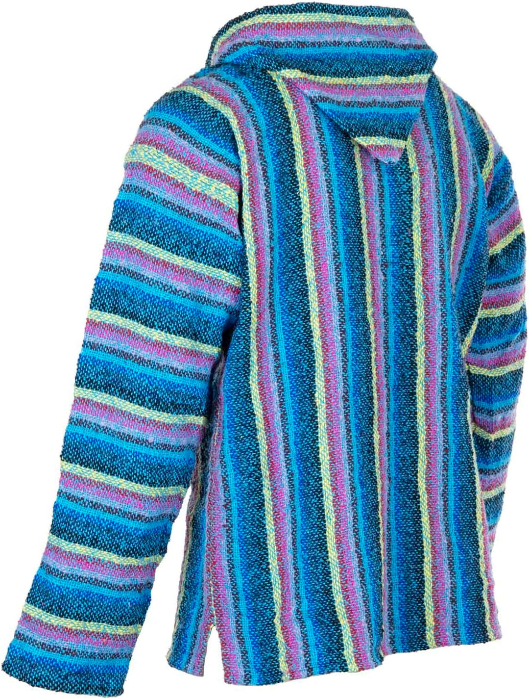 Siesta Baja Hoodie – Mexikanischer Jerga Hippie Pulli Kapuzenpullover für Herren und Damen 3XL Bunte