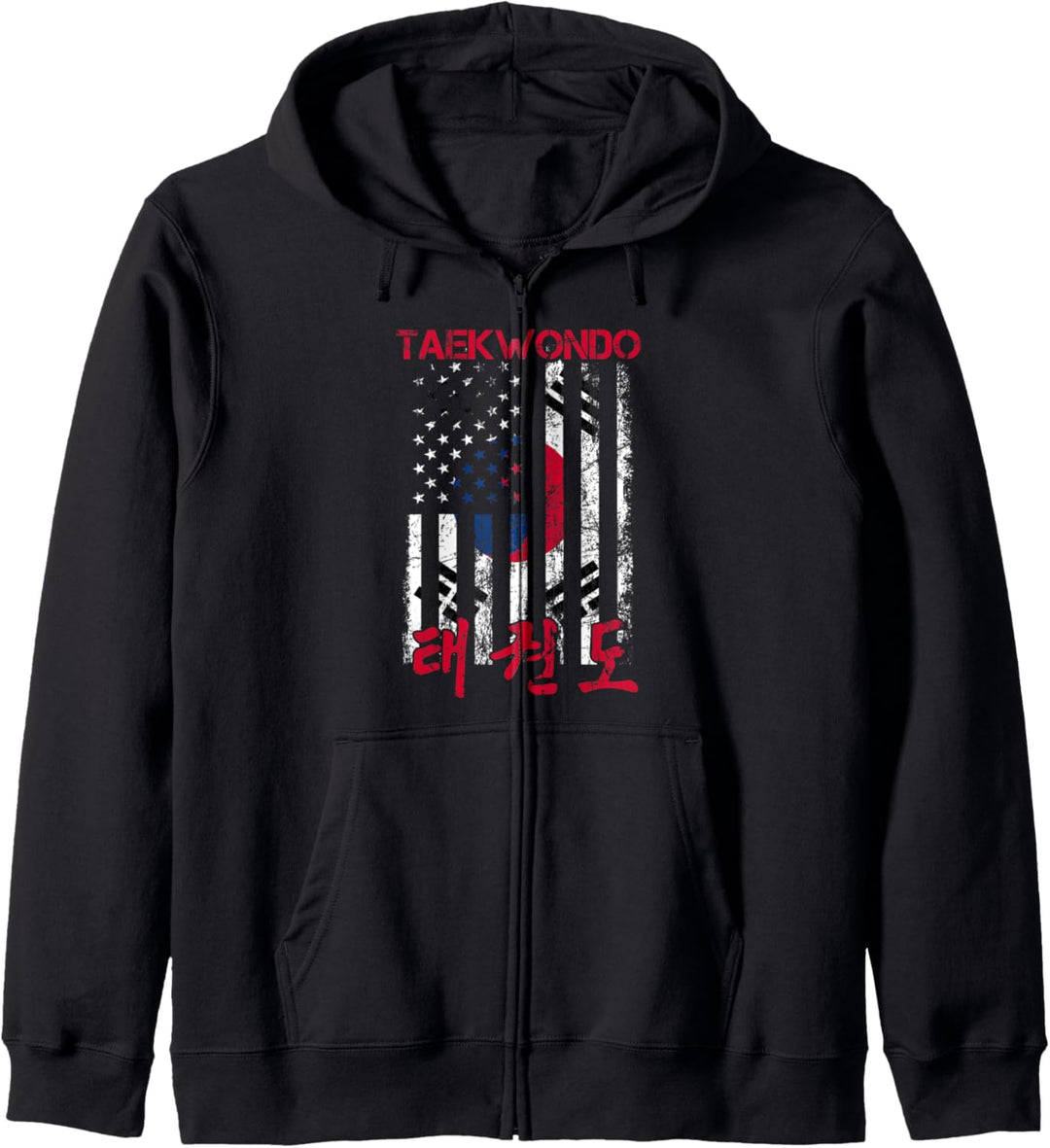 Taekwondo Shirt Martial Arts Gift American Korean Flag Kapuzenjacke