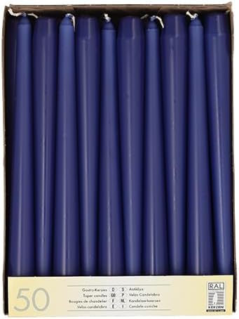 Leuchterkerzen/Spitzkerzen - Durchmesser: 22 mm - Länge: 25 cm - 50 Stück/Paket - Farbe: bordeaux, c