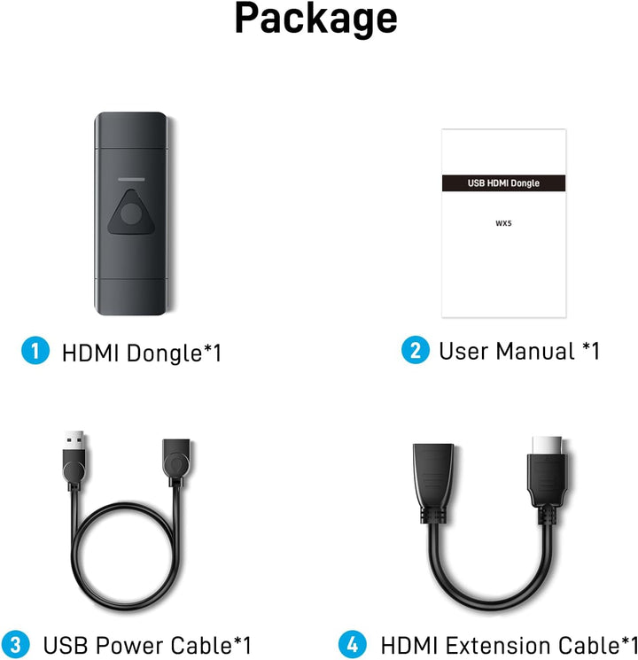 Yinker HDMI USB Dongle Miracast Adapter HDMI für iOS, MacOS, Android USB für Windows-Hosts Plug&Play