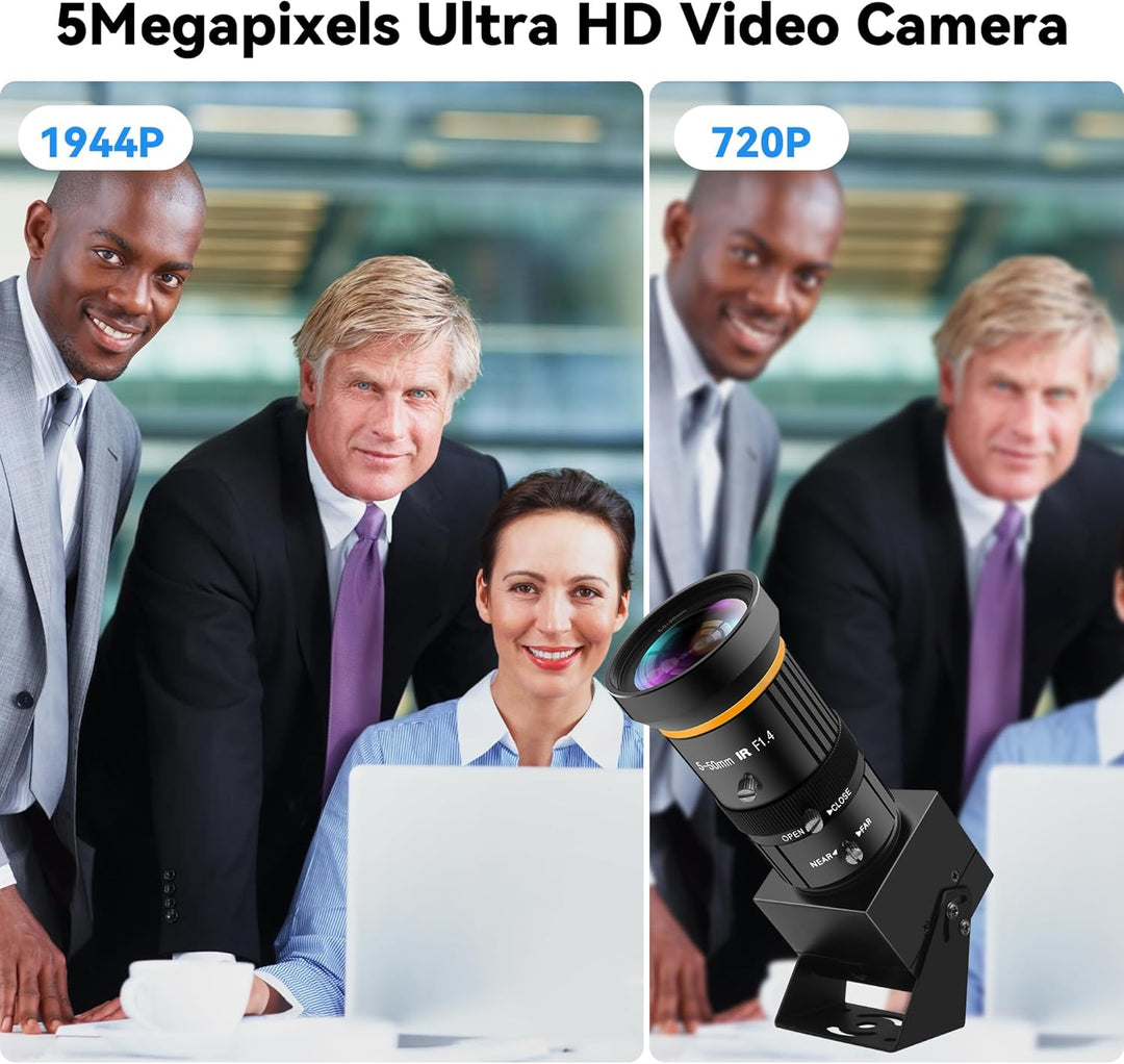 ELP 5 Megapixel USB Kamera 1944P 30fps Farb Industrie Tele Webcam mit CS-Mount 5-50 mm 10-Fach manue