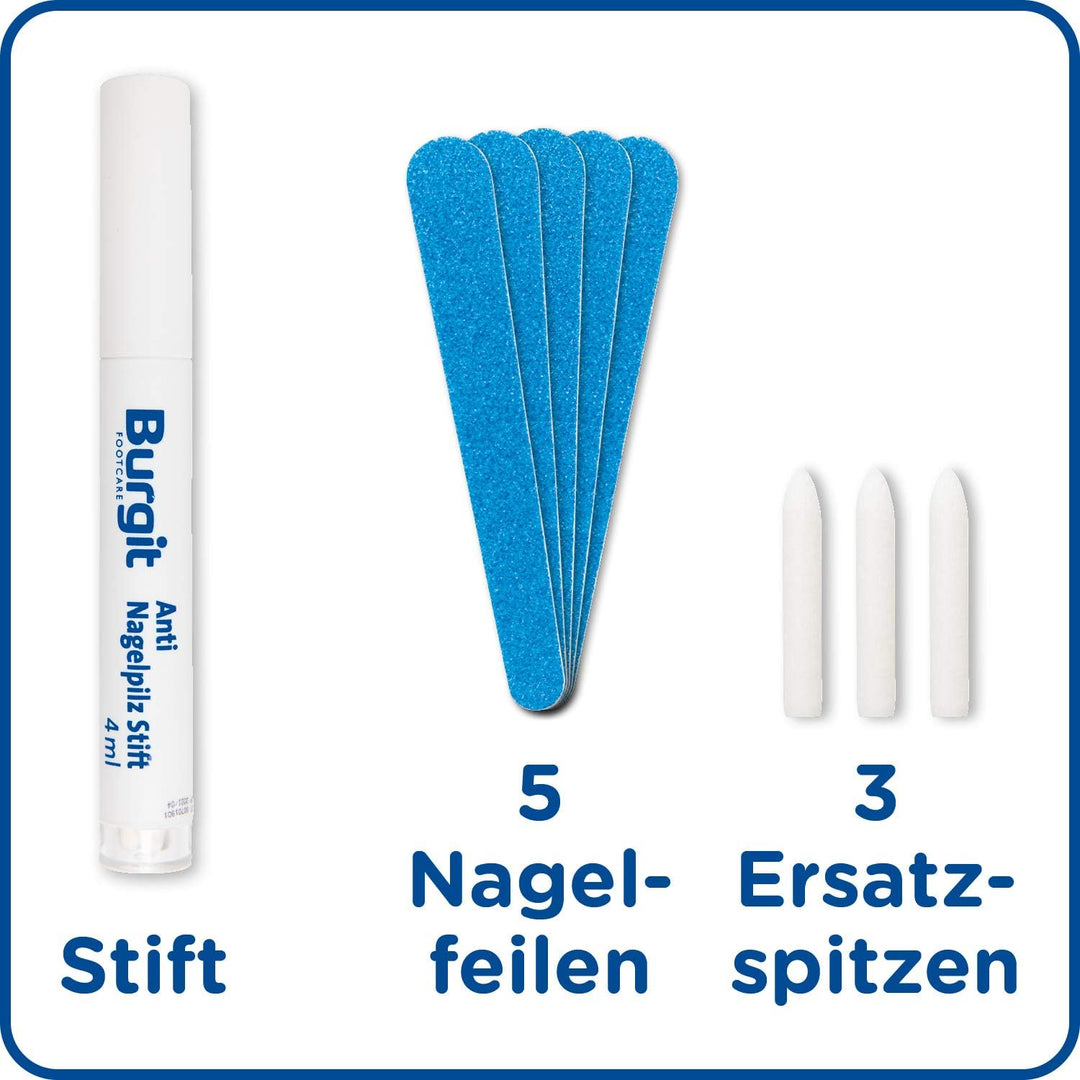 Anti Nagelpilz Stift (4ml) · Burgit · Schnelle Pilzbehandlung · Bei Nagelinfektionen · Verfärbte Ver