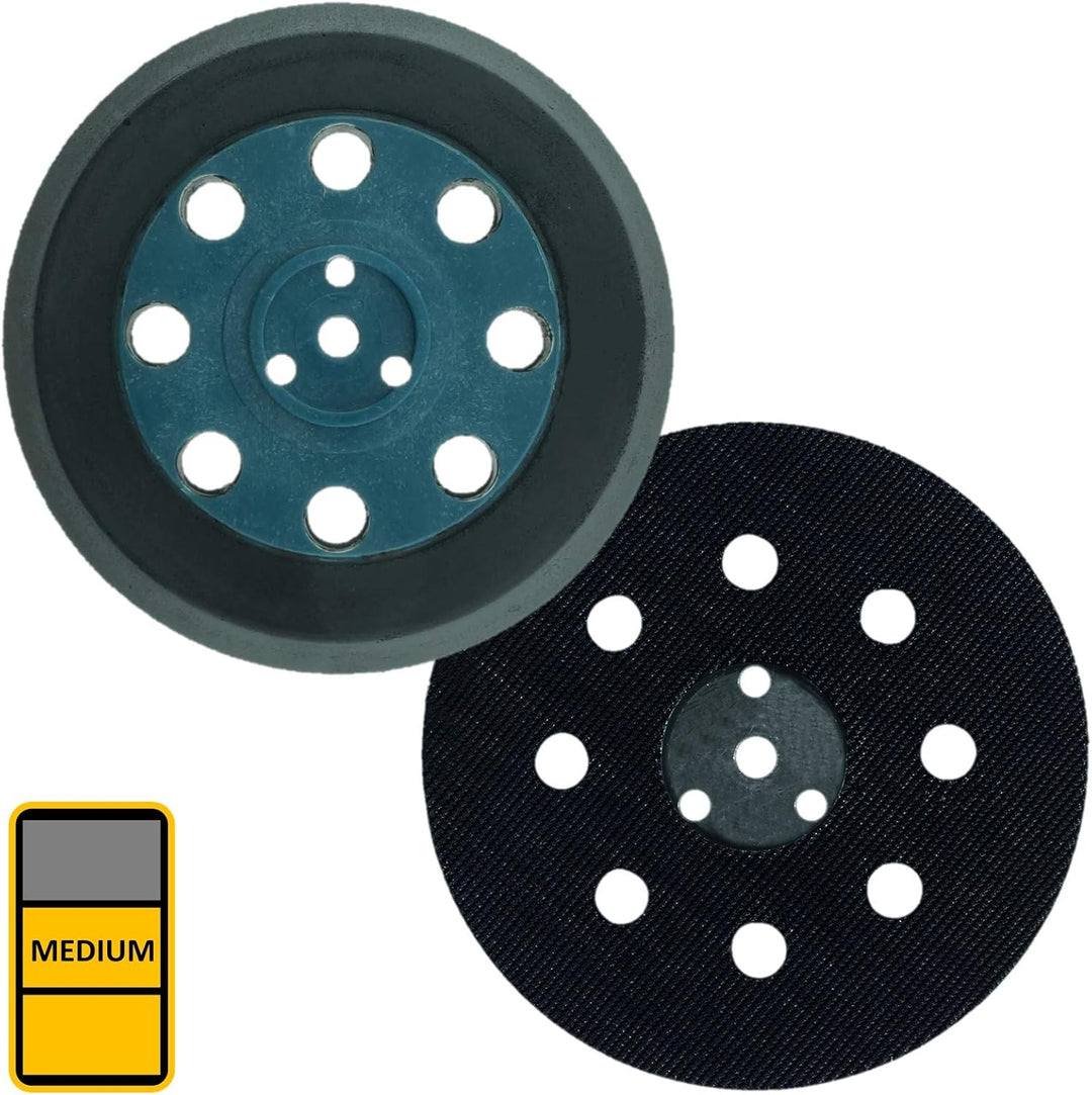 1 x SabreCut OSSCSPB125M 125mm 8-Loch-Exzenterschleifer mittlerer Dichte mit Klett-Stützteller kompa