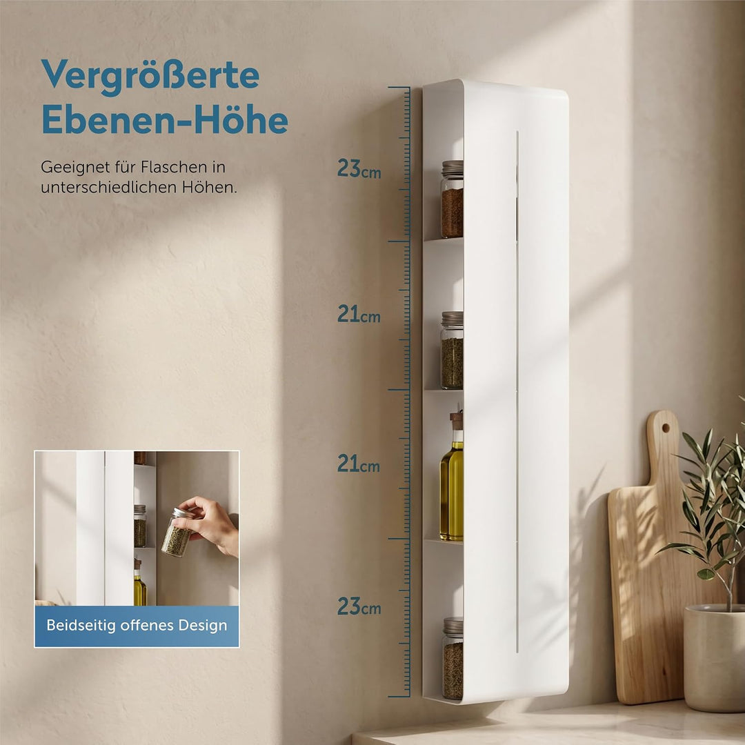 doporro Regal Schmal Weiss 4 Etagen, Badezimmer Regal Metall | Schmales Regal Badezimmer, Duschregal
