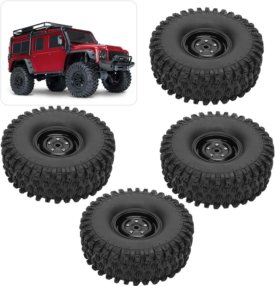 4 Stück 1.9-Zoll-Felgengummi-Reifenhaut,1/10 RC-Reifen, aufblasbare Reifen-Upgrade-Ersatzteile Remot