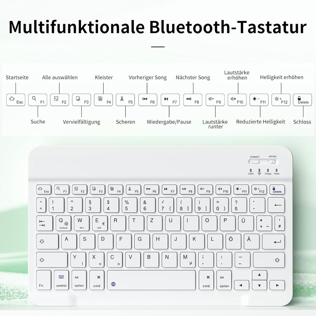 Tastatur Hülle für iPad 10. Generation 10,9" 2022 & iPad 11th Gen A16 2025 mit Stifthalter, TPU Rück