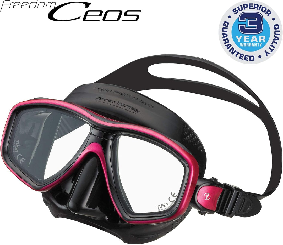 TUSA Tauchmaske M-212 Freedom Ceos - Schwarz Farbe Schwarz / Rot