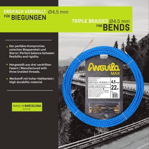 Anguila Max| Winder| Universalhaspel | Polyester dreifach verdrillt | Farbe Blau | Durchmesser 4,5mm