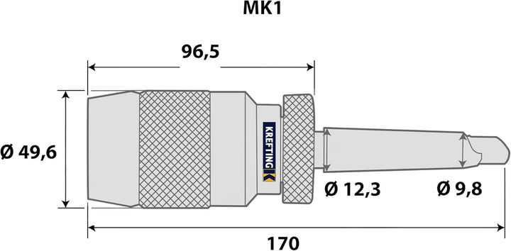 Schnellspannbohrfutter B16 1-16 mm + MK3 Kegeldorn mit Austreiblappen Bohrfutter Präzisionsbohrfutte