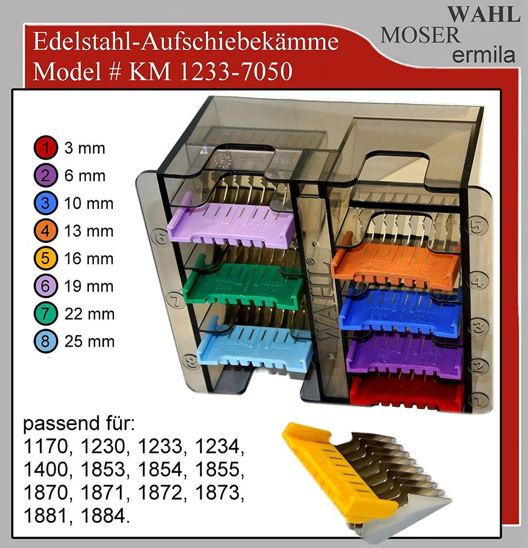 WAHL Edelstahl-Aufschiebekämme f.Arco + Super Groom