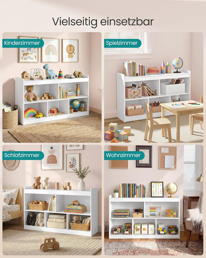 SONGMICS Kinderregal, Spielzeug Aufbewahrung, Spielzeugregal, Bücherregal Kinder, Montessori Regal,