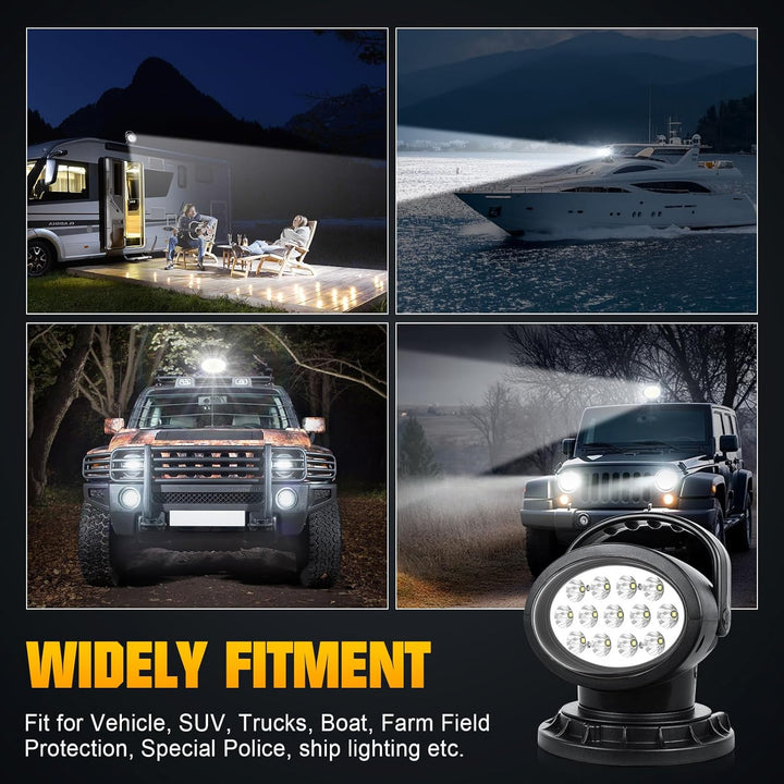 RIGIDON 38W 3800LM Led strahler aussen mit fernbedienung, Led arbeitsscheinwerfer mit magnetfuss, Fl