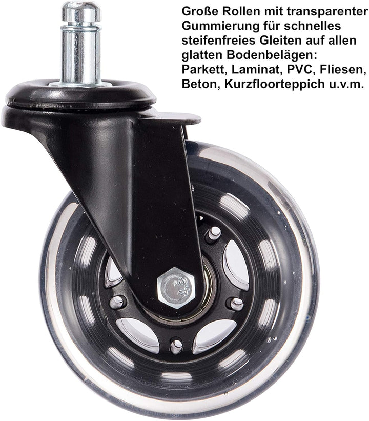 Profi Rollhocker Drehhocker Squash 35 mit Skaterrollen -Sitzhöhe ca. 53-71cm - Arzthocker Arbeitshoc