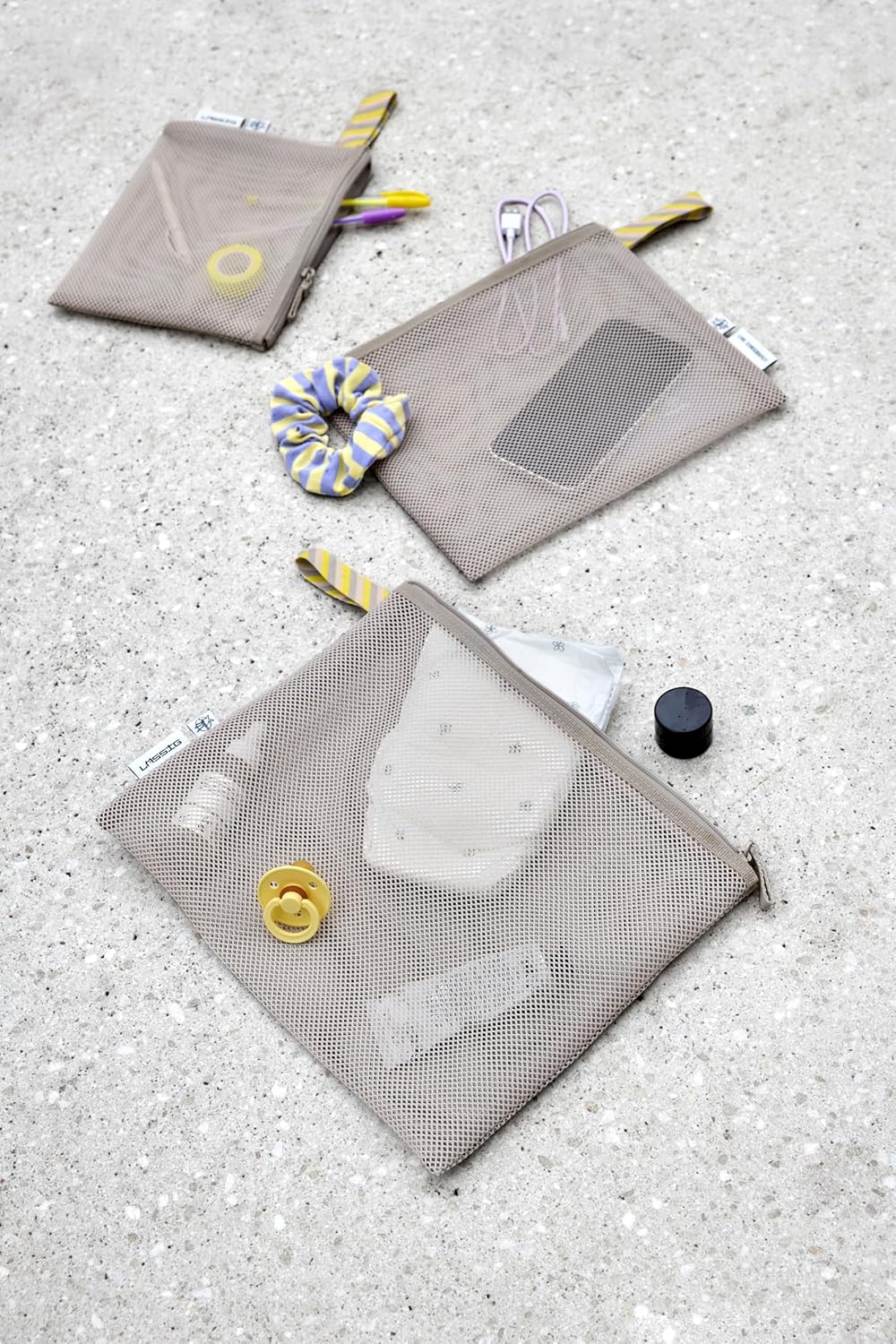 LÄSSIG Wickeltaschen Zubehör Set 3-teilig, Organisations Netztaschen für unterwegs/Mesh Bags Set bei